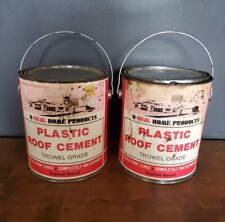 Vintage 2 Cans  U-Seal Roofing Plastic Cement  Advertisement Gasport NY picture