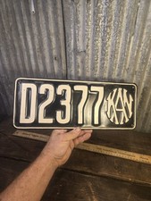 ​Vintage 1916 Kansas License Plate Dealer Tag  Interlocking Monogram Logo picture