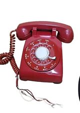Vintage ITT Red Rotary Dial Desktop Telephone Phone MCM picture