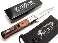 Godfather Pocket Knife Blade Wood EDC Tip Up Carry Spring Assisted picture