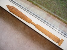 VTG NORTHWEST COAST TLINGIT INDIAN CARVED CEDAR DANCE PADDLE 36 INCH FOLK ART picture