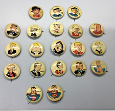 20-1940's Kellogg's Pep Cereal Tin/Litho Pinback Buttons. 2-Superman/No rust picture