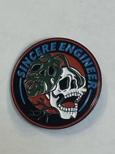Sincere Engineer Concert 2024-25 Pin Metal Button Round Pinback Skull Brains New picture