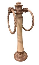 Vintage Faux Marble and Bronze Tone Decorative Stand picture