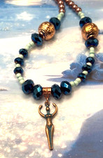 SALE Elegant Sacred Nile Goddess Figure Pagan Divine Feminine Amulet Necklace N4 picture