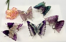 Wholesale 5 PCs Natural Fluorite Butterfly 🦋 Crystals Energy Healing picture