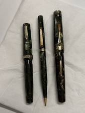 Wahl Eversharp Doric Oversized Kashmir Green Celluloid Huge Vintage Fountain Pen picture