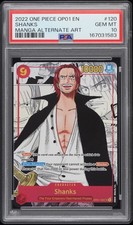 2022 ONE PIECE OP01-ROMANCE DAWN MANGA ALTERNATE ART #120 SHANKS PSA 10 picture