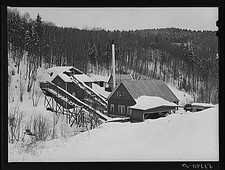 Photo:South Tamworth New Hampshire 1940 Woodworking Plant Snow FSA picture
