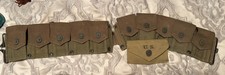 Original WWII US M1923 Garand Cartridg Belt 1942 2-Tone Transitional M1911 Pouch picture