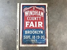 Antique 1923 Windham County Fair At Brooklyn Connecticut Poster Advertisement CT picture