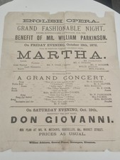 ORIGINAL 1872 VICTORIAN THEATRE PLAYBILL, ULVERSTON, THEATRE ROYAL  DON GIOVANNI picture