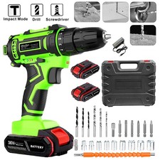 Cordless Brushless Impact Driver Hammer Drill Combo Kit with 2 Battery A9 picture