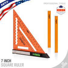 7 Inch Premium Rafter Square with Level Carpenter Tool Protractor Ruler picture