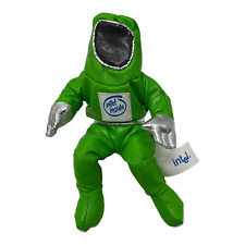 Intel Inside Space Man Bunny Suit People Plush Beanie Green Metallic 90s picture